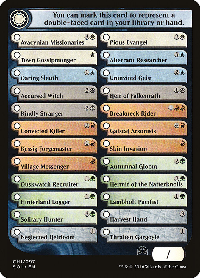 Checklist Card Common/Uncommon