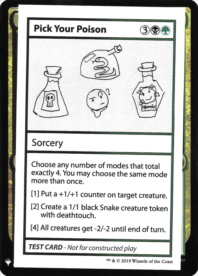 Pick Your Poison - Test Card