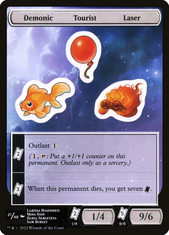 Demonic Tourist Laser Sticker Sheet