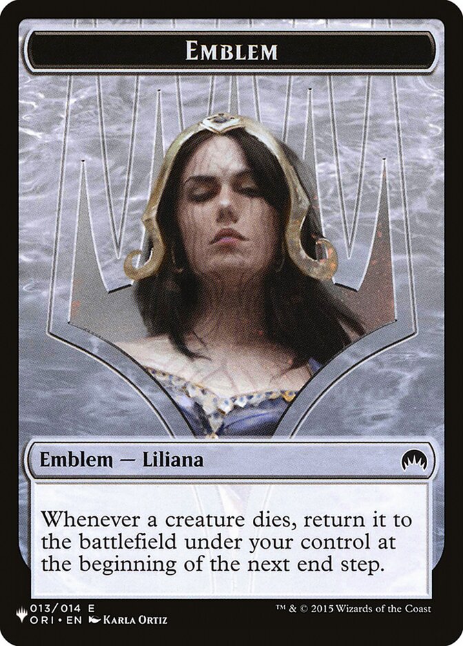 Liliana, Defiant Necromancer Emblem // Beast Token