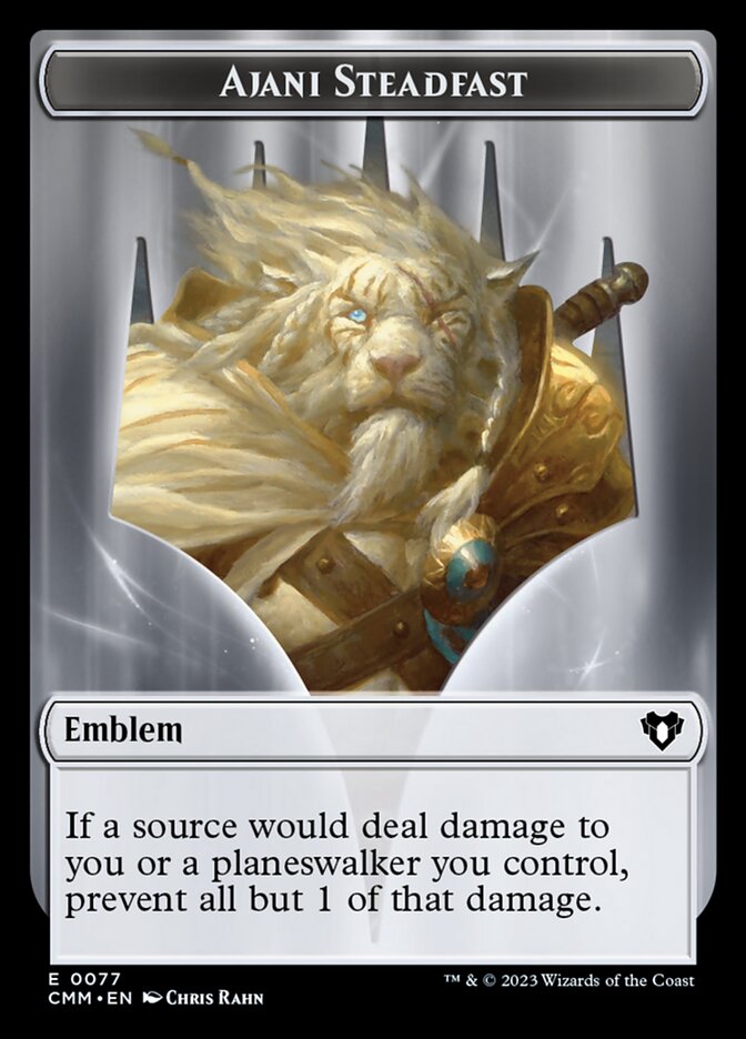 Ajani Steadfast Emblem // Wizard Token