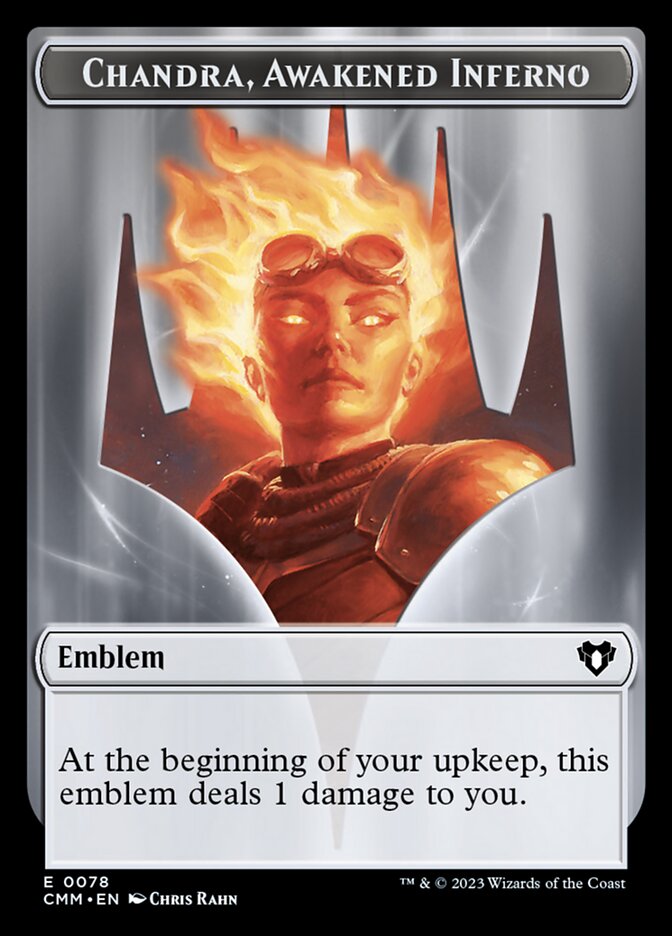 Chandra, Awakened Inferno Emblem // Wizard Token