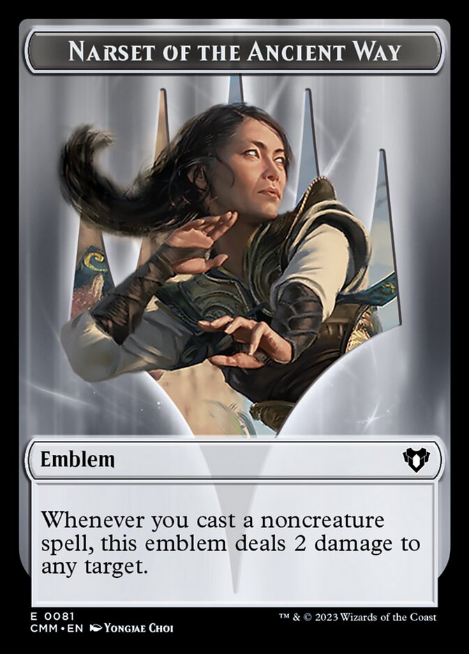 Narset of the Ancient Way Emblem // Wizard Token