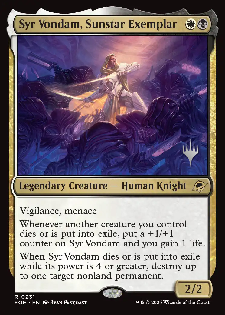 Syr Vondam, Sunstar Exemplar